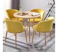 Set di tavolo e sedie da bar per la colazione da cucina, tavolo da pranzo da lavoro, tavolo rotondo per ricevimento di negoziazione e combinazione di sedie, per casa, soggiorno, balcone, caffè (colore