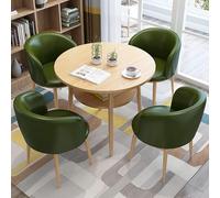 Set di tavolo e sedie da conferenza in stile contemporaneo, per ufficio, reception, 4 sedie incluse, piccola sala riunioni con sedili in pelle PU, ideale per aree conferenze e biblioteche, elegante