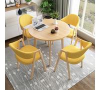 Set di tavolo e sedie da ufficio per 4, 5 pezzi, scrivania rotonda salvaspazio per conferenze con schienale, sedie per negoziazione e ricevimento (D 31.5in / 80 cm)