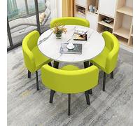 Set di tavolo e sedie da ufficio verde - Elegante mobile per sala riunioni, tavolino e sedie per club, biblioteche, teatri e negozi di tè.