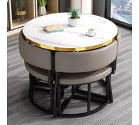 Set di tavolo e sedie grigio per ufficio, reception, soggiorno, cucina e bar, elegante arredamento per il tempo libero per club, balcone, camera da letto e biblioteca