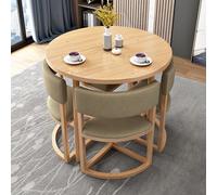 Set di tavolo e sedie in stile nordico per ufficio, sala reception, club, balcone, tavolino per il tempo libero, negoziazione, cucina e sala da pranzo, colore kaki.
