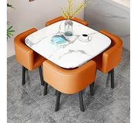 Set di tavolo e sedie per 4 persone, forma rotonda/quadrata, per sala conferenze, ufficio, reception, negoziazione aziendale, ideale per cucina, sala da pranzo e uso dinette
