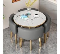 Set di tavolo e sedie per sala da pranzo, tavolo da conferenza rotondo/quadrato, per ufficio e casa, include sedie da pranzo, perfetto per cucina e reception