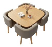 Set di tavolo e sedie quadrate, struttura in metallo resistente con schienale morbido, per bar, fast food e sale pausa, 4 pezzi