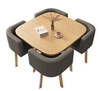 Set di tavolo e sedie quadrate, struttura in metallo resistente con schienale morbido, per bar, fast food e sale pausa, 4 pezzi