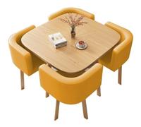 Set di tavolo e sedie quadrate, struttura in metallo resistente con schienale morbido, per bar, fast food e sale pausa, 4 pezzi