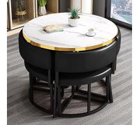 Set di tavolo e sedie rosa per ufficio, reception, club o casa, versatile per il tempo libero, soggiorno, cucina, bar, balcone, camera da letto, biblioteca, sala da biliardo (colore nero)