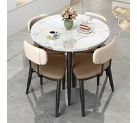 Set di tavolo e sedie rotonde per sala conferenze, 5 pezzi, combinazione di negoziazione e sala da pranzo, perfetto per ufficio reception e piccolo caffè per 4 persone