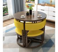 Set di tavolo e sedie salvaspazio, 4 pezzi, tavolo basso rotondo per soggiorno, cucina, conferenze e aree di ricevimento