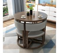 Set di tavolo e sedie salvaspazio, 4 pezzi, tavolo basso rotondo per soggiorno, cucina, sale conferenze e ricevimenti