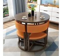 Set di tavolo e sedie salvaspazio rotondo, 4 pezzi, tavolo da pranzo per soggiorno, cucina, conferenze e ricevimenti, elegante e compatto, mobili multifunzionali