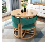 Set di tavolo e sedie salvaspazio rotondo con design basso, 4 pezzi, per soggiorno, cucina, conferenze e reception