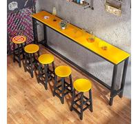 Set di tavolo moderno da bar, tavolo rettangolare stretto in legno per piccoli spazi, ideale per cucina e bar, finitura gialla (200 x 40 x 100 cm)