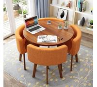 Set di tavolo rotondo con 4 sedie, mobili moderni per il tempo libero, per ufficio, sala conferenze, cucina, salotto, soggiorno