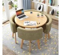 Set di tavolo rotondo con 4 sedie per ufficio, sala conferenze o sala da pranzo, mobili moderni per il tempo libero per cucina e soggiorno