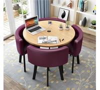 Set di tavolo rotondo con 4 sedie per ufficio, sala conferenze o sala da pranzo, mobili moderni per il tempo libero per cucina e soggiorno