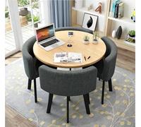 Set di tavolo rotondo con 4 sedie per ufficio, sala conferenze o sala da pranzo, mobili moderni per il tempo libero per cucina e soggiorno