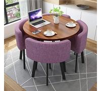 Set di tavolo rotondo con 4 sedie per ufficio, sala conferenze o sala da pranzo, mobili moderni per il tempo libero per cucina e soggiorno