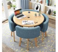 Set di tavolo rotondo con 4 sedie per ufficio, sala conferenze o sala da pranzo, mobili moderni per il tempo libero per cucina e soggiorno