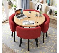Set di tavolo rotondo con 4 sedie per ufficio, sala conferenze o sala da pranzo, mobili moderni per il tempo libero per cucina e soggiorno