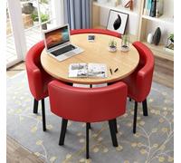 Set di tavolo rotondo con 4 sedie per ufficio, sala conferenze o sala da pranzo, mobili moderni per il tempo libero per cucina e soggiorno