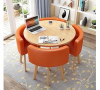 Set di tavolo rotondo con 4 sedie per ufficio, sala conferenze o sala da pranzo, mobili moderni per il tempo libero per cucina e soggiorno