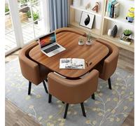 Set di tavolo rotondo con 4 sedie per ufficio, sala conferenze o sala da pranzo, mobili moderni per il tempo libero per cucina e soggiorno