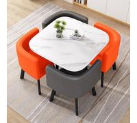 Set di tavolo rotondo da conferenza con 4 sedie, 5 pezzi, per cucina o sala da pranzo, 80 x 74,9 cm, set di mobili rotondi per bar per colazione