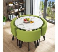 Set di tavolo rotondo da conferenza, moderno tavolo da pranzo e sedie per cucina, 80 x 75 cm (lunghezza x altezza), design elegante e semplice, perfetto per casa o ufficio
