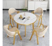 Set di tavolo rotondo e sedia per 4 persone, perfetto per riunioni in ufficio, salotto e sala da pranzo