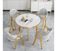 Set di tavolo rotondo e sedia per 4 persone, perfetto per riunioni in ufficio, salotto e sala da pranzo