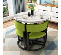 Set di tavolo rotondo per sala da pranzo da 4 a 80 cm, salvaspazio, per sala da pranzo, cucina, ufficio o balcone, ideale per colazione, caffè e conferenze