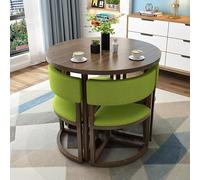 Set di tavolo rotondo verde e sedie, 80 cm, stile semplice, mobili per sala da pranzo e riunioni, tavolino da caffè con 4 sedie, arredamento moderno per salotto e cucina