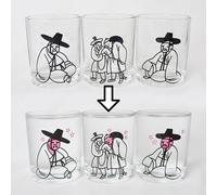 Set di tazze che cambiano colore Seonbi Guy ubriaco Soju Sake Alcohol Shot in...