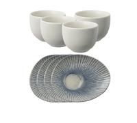 Set Di Tazze Da Caffè Arthur Krupp Sunlight Blu In Ceramica 8 Pezzi