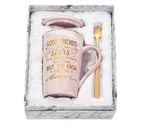 Set di tazze da caffè con regalo dell'amicizia con scatola regalo - Good Friends are Like Stars, Best Friend Gifts for Girls - Tazza da tè in marmo rosa