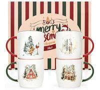 Set di tazze da caffè di Joymaking per Natale, set regalo di 4 tazze, decorazione per gli amici