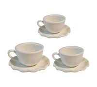 Set di tazze da caffè e piattino in miniatura realistici Decorazione per la casa delle bambole per miniature da collezione Display per progetti artigianali 3 set di tazze da caffè in miniatura