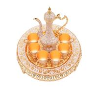 Set di tazze da caffè e servizio da tè, 6 persone, 8 cucchiai, vintage, raro, servizio da caffè in lega di zinco, servizio da tè per decorazione tavolo da tè (oro)