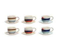 Set di Tazze da Caffè Home ESPRIT Giallo Azzurro Verde Lilla Metallo Dolomite