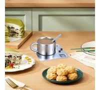 Set di tazze da caffè in acciaio inossidabile con piattino, tazzina da caffè