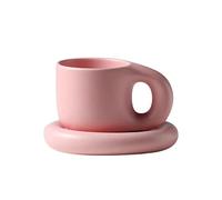 Set di Tazze in Ceramica da 295 ml per Caffè e Cappuccino con Piattini Abbinati - per Latte, Tè e Bevande Speciali