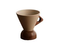 Set di tazze da caffè in ceramica, tazze da latte e cappuccino con piattini, tazze da espresso in stile americano di alta qualità per gli amanti del tè e del caffè (retrò, grande)