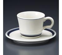Set Di Tazze Da Caffè Mino Ware Giapponese Con Piattino Bordo Blu Giappone