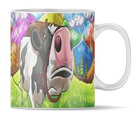 Set di tazze da fattoria con 4 tazze da 11 once - cane, cavallo, mucca e pecora - tazze in ceramica di alta qualità con motivi animali | tazza da tè idea regalo | tazza (mucca), ceramica | 11oz