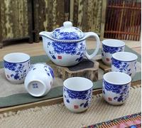 Set Di Tazze Da Tè 1 Pentola 6 Tazze Tazza Elegante, Bollitore Bello E Facile, Set Da Tè Kung Fu Il In Porcellana Blu Bianco Include Set Da Tè Pomeridiano
