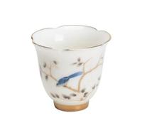 Set Di Tazze Da Tè 1 Pz Master Handmade Suede Jade White Porcelain Tea Bowl Hand-Painted Bird Cup Chinese Ceramic Teacup Household Set Set Da Tè Pomeridiano