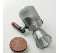 Set Di Tazze Da Tè 400ml Noce Manico Legno Coperchio Filtro Tazza Tè Vetro Separazione Acqua Profumata Ufficio Fiore Set Da Tè Pomeridiano(A)