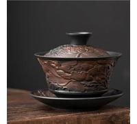 Set Di Tazze Da Tè Ciotola Per La Preparazione Del Tè Con Pugnale Cieco Fatto A Mano Tazza In Ceramica Viola Set Da Kung Fu Retrò In Porcellana Sabbia Set Da Tè Pomeridiano(D)